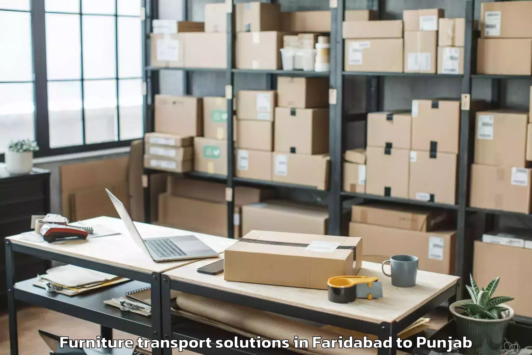 Comprehensive Faridabad to Dasua Furniture Transport Solutions